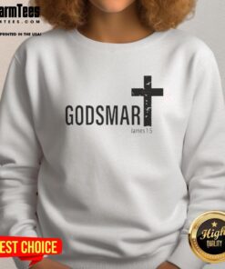 Alt Text: Premium Godsmart James 1:5 Cross Sweatshirt in black, featuring a stylish design perfect for casual wear and faith-inspired fashion.
