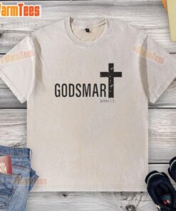 Premium Godsmart James 1/5 Cross Washed T-Shirt in soft fabric, featuring a stylish cross design and casual fit.