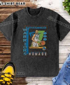 Premium Golden State Warriors trading card featuring Stephen Curry on a washed t-shirt, perfect for fans.