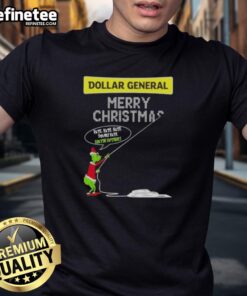 Premium Grinch X Dollar General Merry Christmas T-Shirt featuring 'Hate Hate Hate Double Hate Loathe Entirely' slogan.