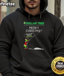 Premium Grinch X Dollar Tree hoodie featuring 'Merry Christmas, Hate, Hate, Hate' design for festive humor lovers.