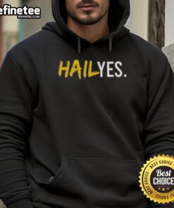 Alt Text: Premium Hail Yes Michigan Wolverines football hoodie featuring a bold logo, perfect for fans and game day wear.