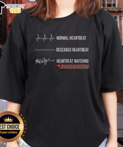 Premium Heartbeat Watching Tampa Bay Buccaneers Ladies Tee in vibrant colors, perfect for female fans of the team.