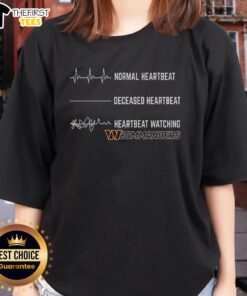 Premium Heartbeat Watching Washington Commanders Ladies Tee in vibrant colors showcasing team spirit and style.