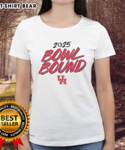 Alt Text: Premium Houston Cougars Willie Fritz Bowl Bound 2025 Ladies Tee featuring team colors and stylish design.