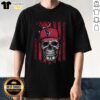 Alt Text: Premium Houston Texans NFL Skull American Flag T-Shirt for football lovers, showcasing team pride and unique design.