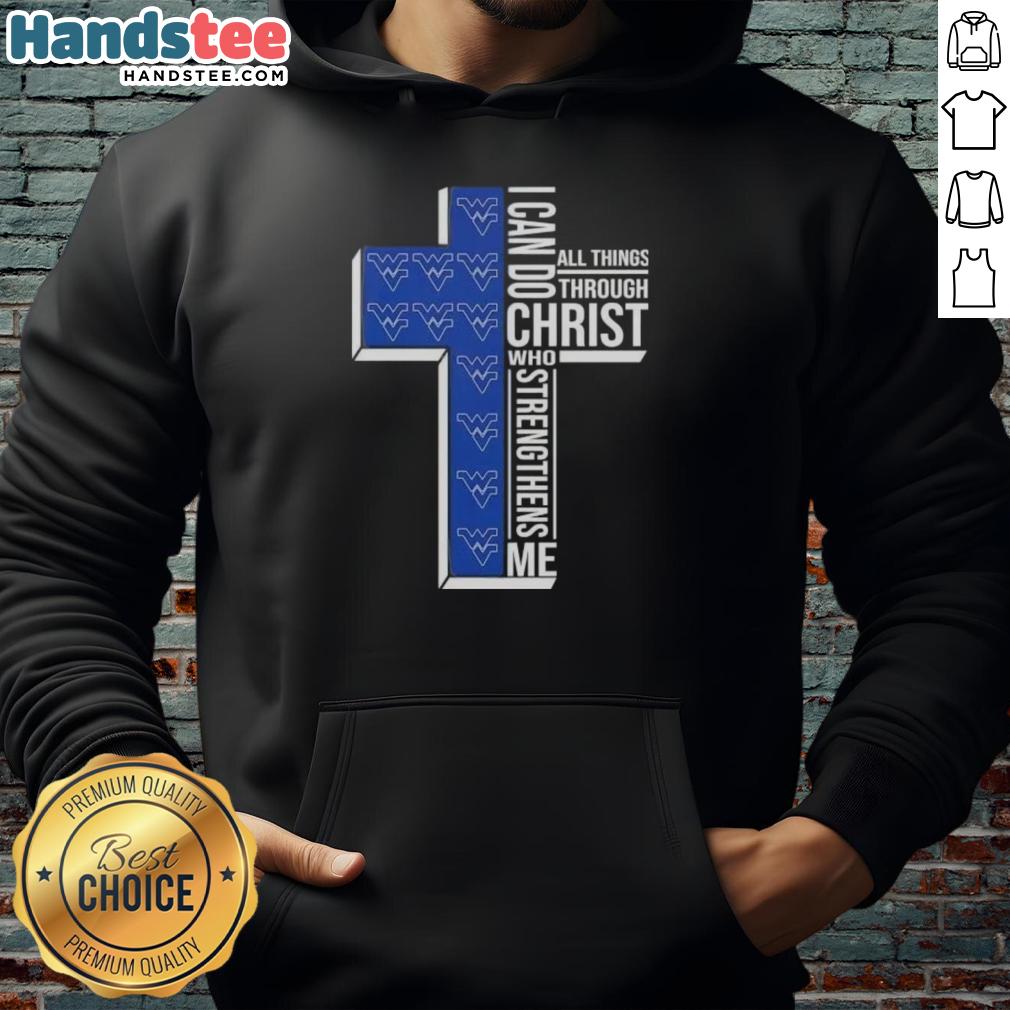 premium-i-can-do-all-things-through-christ-who-strengthens-me-west-virginia-mountaineers-football-cross-hoodie Alt Text: Premium West Virginia Mountaineers football cross hoodie featuring I Can Do All Things Through Christ design.