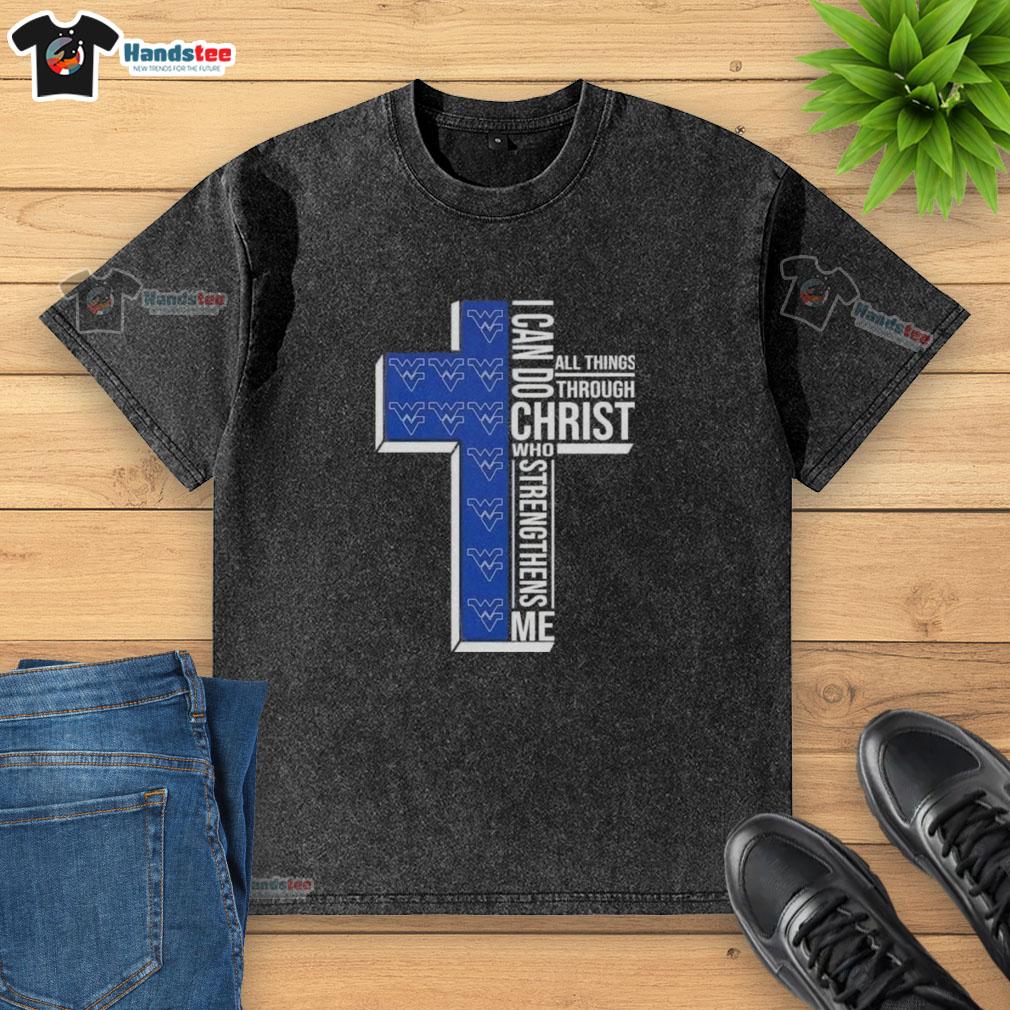 premium-i-can-do-all-things-through-christ-who-strengthens-me-west-virginia-mountaineers-football-cross-washed-t-shirt Premium West Virginia Mountaineers football t-shirt featuring 'I Can Do All Things Through Christ Who Strengthens Me' design.