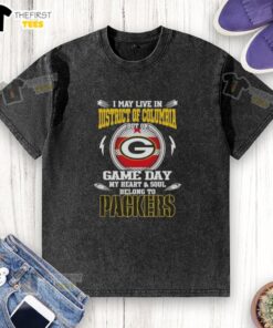 Alt Text: Green Bay Packers washed t-shirt for game day, perfect for fans living in the District of Columbia.