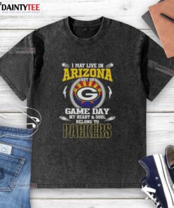 Premium Green Bay Packers washed t-shirt, perfect for fans in Arizona on game day, showcasing team spirit and comfort.