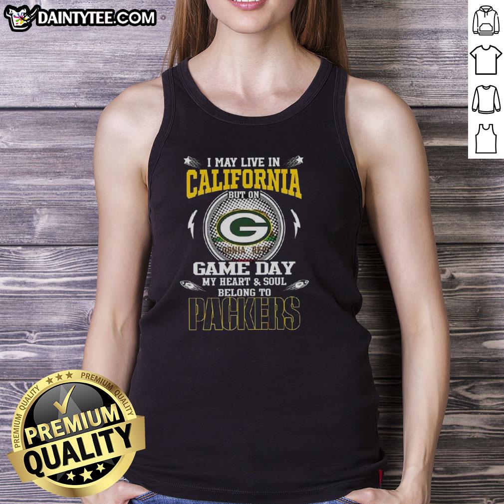 premium-i-may-live-in-california-but-on-game-day-my-heart-and-soul-belongs-to-green-bay-packers-tank-top Premium tank top featuring 'I May Live In California But My Heart Belongs To Green Bay Packers' design for fans.