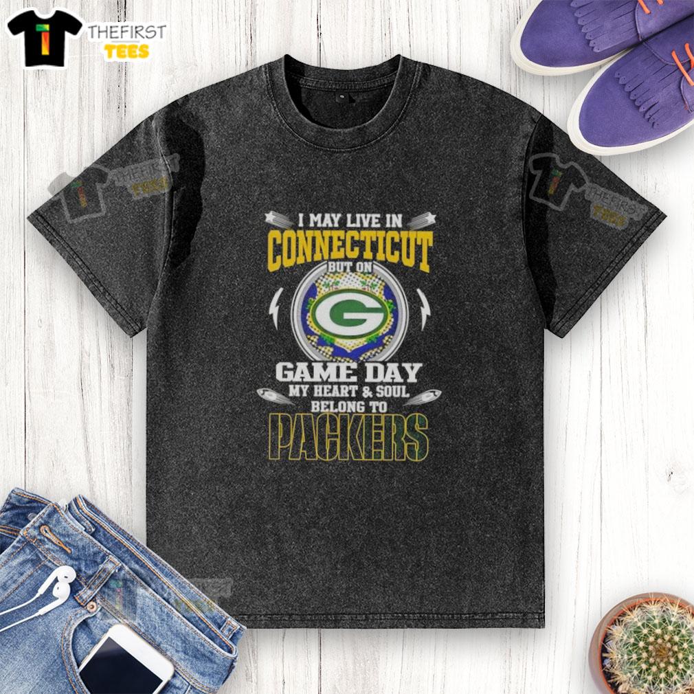 premium-i-may-live-in-connecticut-but-on-game-day-my-heart-and-soul-belongs-to-green-bay-packers-washed-t-shirt Premium washed t-shirt featuring Green Bay Packers design, perfect for fans in Connecticut on game day.