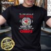 Alt Text: Premium 'I May Live In West Virginia But On Game Day My Heart And Soul Belongs To Kansas City Chiefs' T-Shirt design.