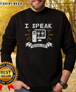 Premium I Speak Technology Sweatshirt in black, featuring a stylish design perfect for tech enthusiasts and casual wear.