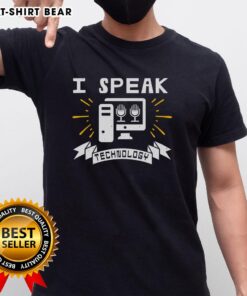 Alt Text: Premium I Speak Technology T-Shirt featuring a modern design, perfect for tech enthusiasts and casual wear.