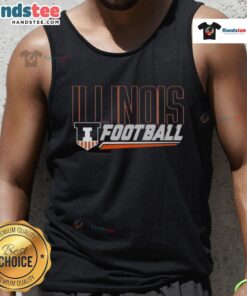 Premium Illinois Football Shield Slant Tank Top featuring bold team logo and comfortable fit for fans.