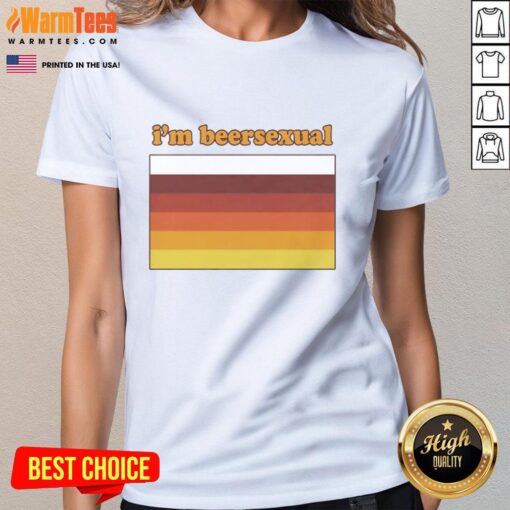 Premium Im Beersexual Flag Ladies Tee showcasing a vibrant beer-themed design for proud beer lovers.