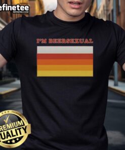 Premium I'M Beersexual T-Shirt featuring bold text, perfect for beer lovers and pride enthusiasts.