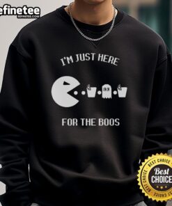 Premium I'm Just Here For The Boos Sweatshirt in cozy fabric, perfect for fall gatherings and festive celebrations.