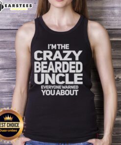 Premium tank top featuring a quirky design of a crazy bearded uncle, perfect for casual and humorous outfits.