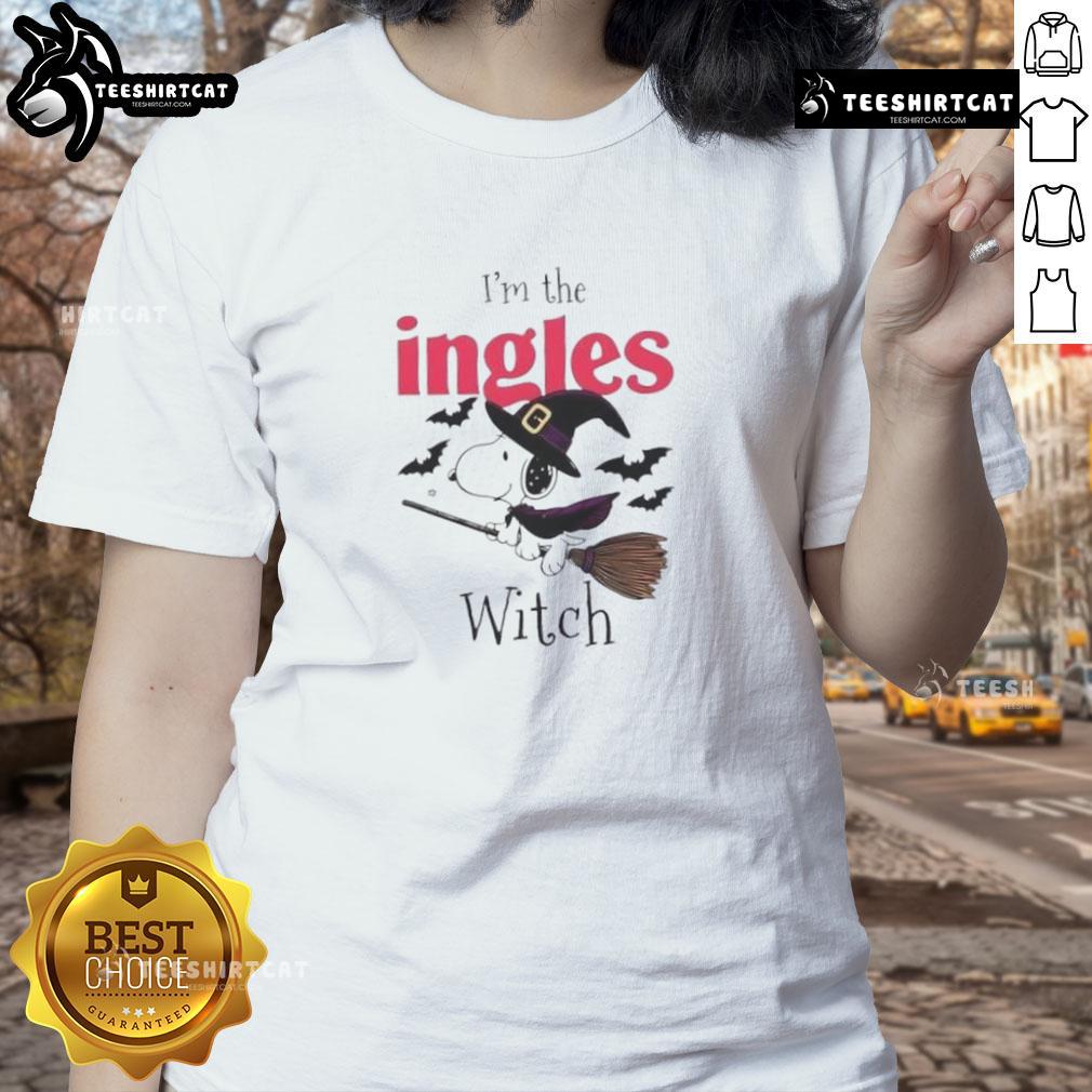 Premium I'M The Ingles Witch Snoopy Halloween Ladies Tee