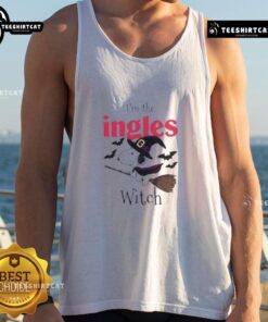 Premium Im The Ingles Witch Snoopy Halloween Tank Top featuring Snoopy in a witch costume, perfect for Halloween festivities.