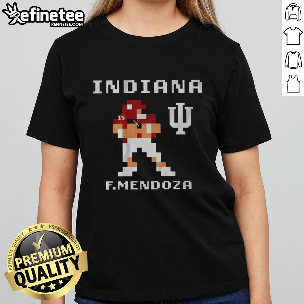 premium-indiana-hoosiers-football-fernando-mendoza-retro-baller-ladies-tee Alt Text: Premium Indiana Hoosiers Football Fernando Mendoza Retro Baller Ladies Tee featuring a stylish design for fans.