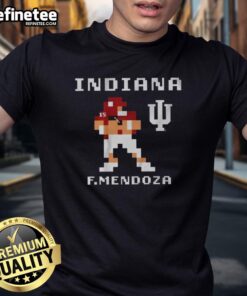 Premium Indiana Hoosiers Football Fernando Mendoza Retro Baller T-Shirt featuring classic design and vibrant team colors.