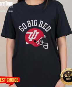 Premium Indiana Hoosiers Go Big Red Helmet ladies tee featuring bold team colors and logo, perfect for fans.