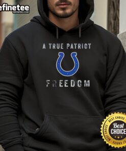 Premium Indianapolis Colts Football hoodie featuring 'A True Patriot' design, perfect for fans and game day attire.
