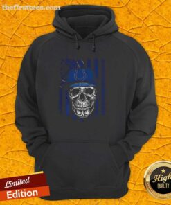 Premium Indianapolis Colts NFL Skull Hoodie with American Flag design for football lovers.