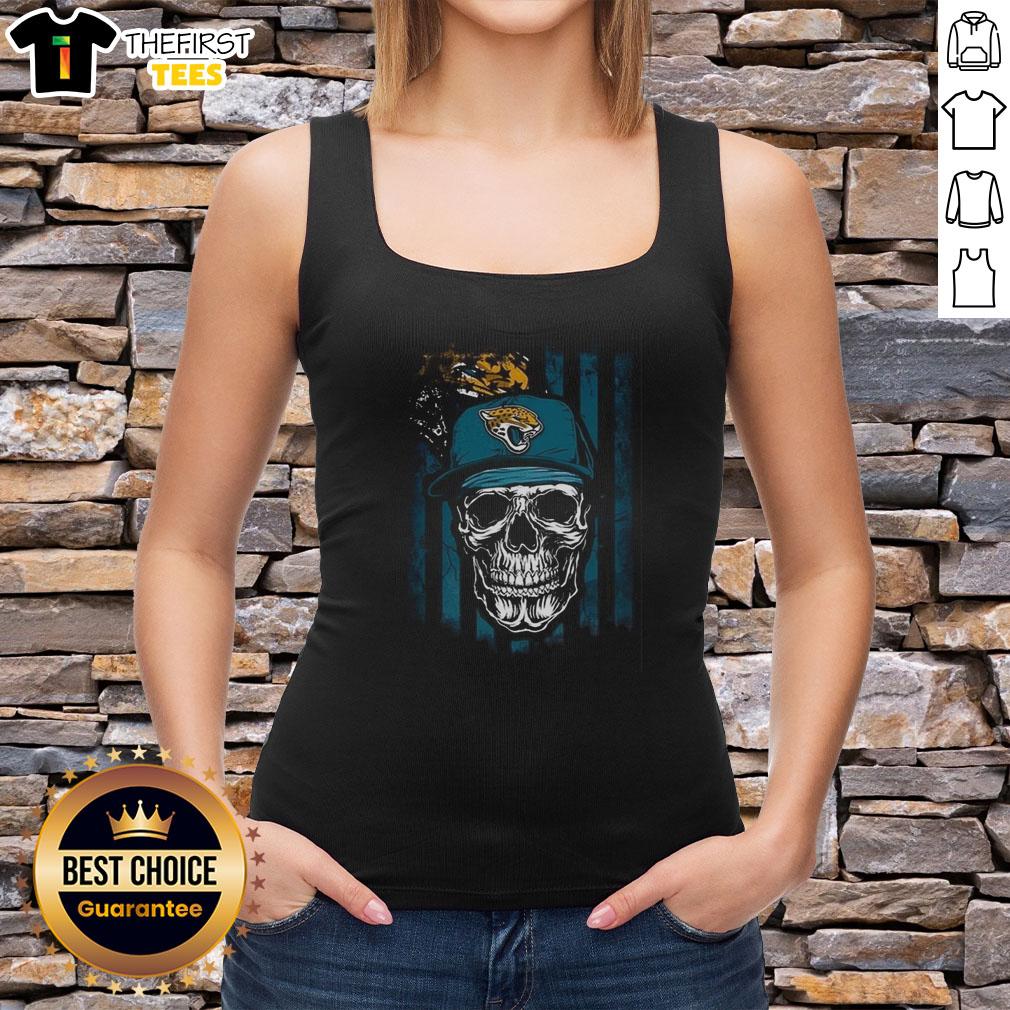premium-jacksonville-jaguars-nfl-skull-american-flag-football-lover-tank-top Premium Jacksonville Jaguars NFL tank top featuring a skull design and American flag, perfect for football lovers.