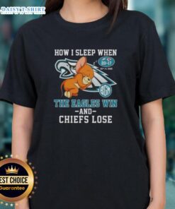 Alt Text: Premium ladies tee featuring How I Sleep When The Eagles Win And Chiefs Lose design for football fans.