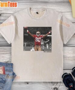 Premium Jerry Rice San Francisco 49ers NFL Pay Homage washed t-shirt featuring iconic player graphics and comfortable fit.
