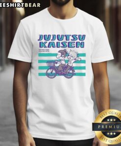 Premium Jujutsu Kaisen Satoru Gojo and Suguru Geto anime T-shirt featuring vibrant artwork and trendy design.