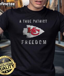 Alt Text: Premium Kansas City Chiefs Football T-Shirt featuring a True Patriot Freedom design, perfect for fans and patriots.