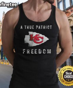 Alt Text: Premium Kansas City Chiefs Football tank top featuring a patriotic design, perfect for true fans and summer wear.