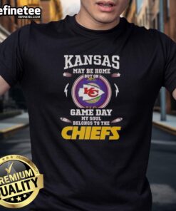 Alt Text: Premium Kansas City Chiefs T-shirt showcasing team spirit with the phrase My Soul Belongs To The Kansas City Chiefs.