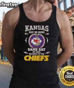 Alt Text: Premium Kansas tank top featuring On Game Day, My Soul Belongs to the Kansas City Chiefs design, perfect for fans.