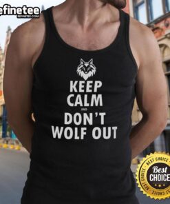 Premium Keep Calm and Don't Wolf Out Tank Top in stylish design, perfect for casual wear and wolf enthusiasts.