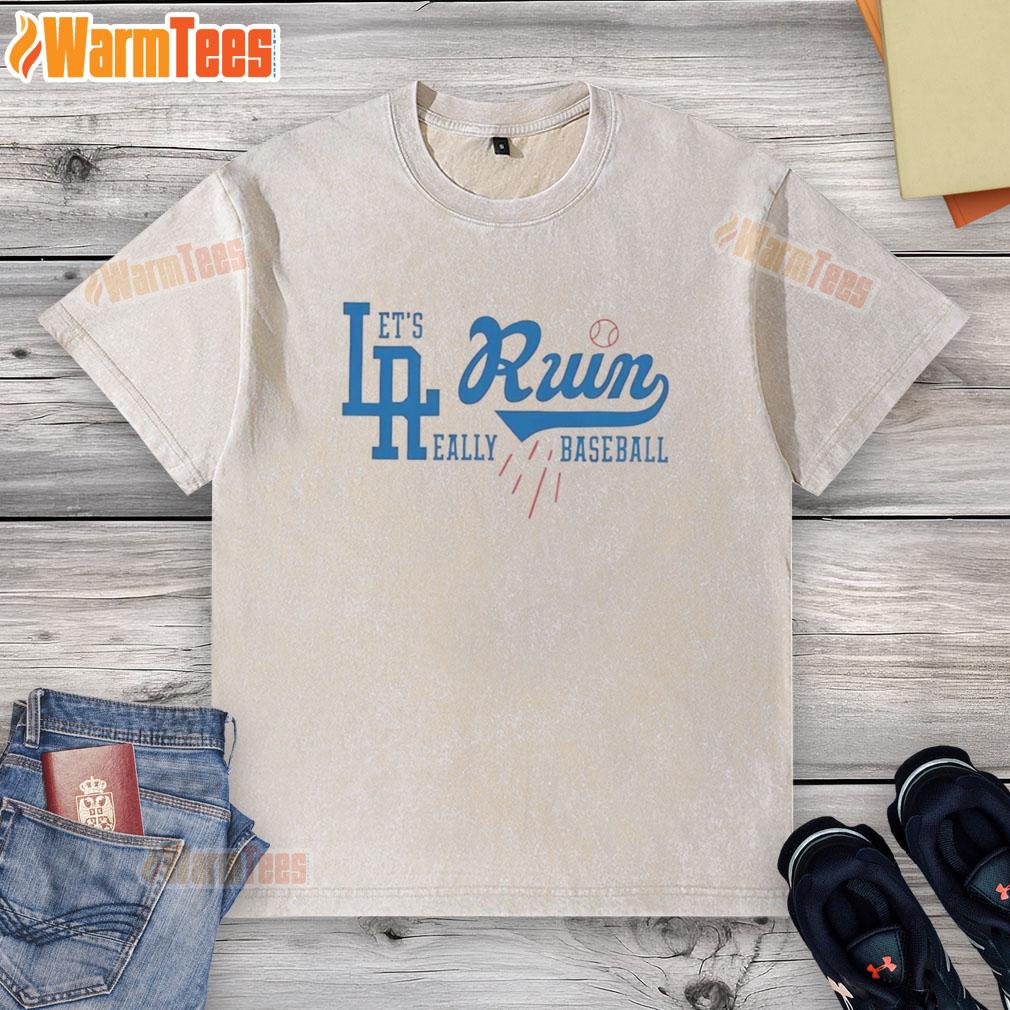 premium-la-run-lets-run-really-baseball-dodgers-washed-t-shirt Alt Text: Premium LA Run Dodgers washed t-shirt featuring a stylish design, perfect for baseball fans and casual wear.