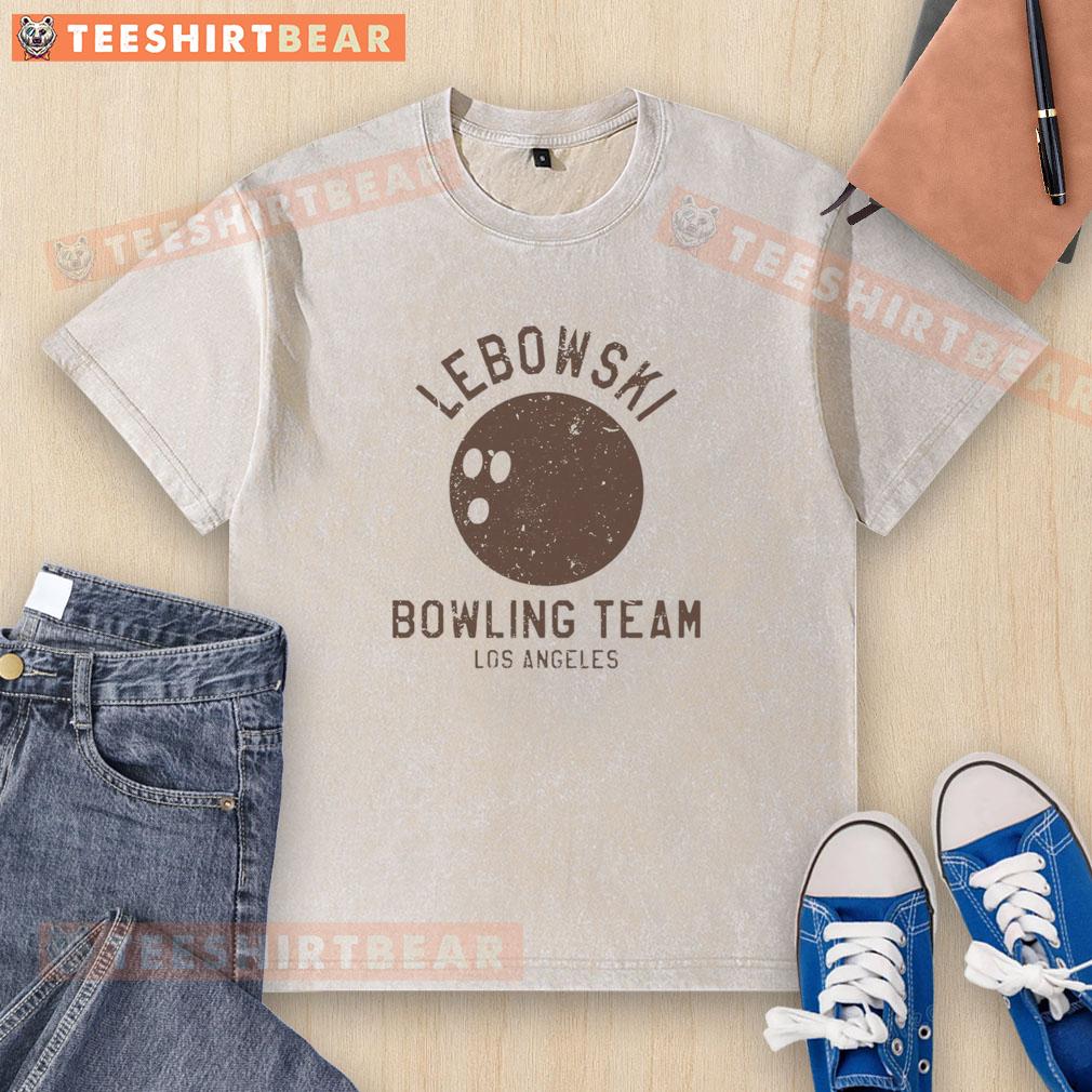 Premium Lebowski Bowling Team Los Angeles Washed T Shirt Premium Lebowski Bowling Team Los Angeles washed t-shirt featuring a vintage design and soft fabric for ultimate comfort.