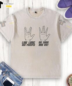 Premium Live Long Vs Die Soon Hand Sign T-Shirt featuring a stylish washed design for casual wear.