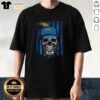 Premium Los Angeles Chargers NFL Skull American Flag T-Shirt for football lovers, showcasing team spirit and style.