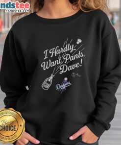 Alt Text: Premium Los Angeles Dodgers 12 Division Champions Signature I Hardly Want Pants Dave Sweatshirt in blue.