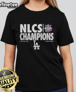Premium Los Angeles Dodgers NLCS Champions 2025 ladies tee, perfect for baseball lovers showcasing team pride.