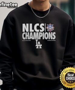 Premium Los Angeles Dodgers NLCS Champions 2025 sweatshirt for baseball lovers, featuring team colors and logo.