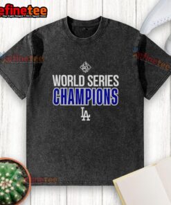Alt Text: Premium Los Angeles Dodgers World Series Champions 2025 washed t-shirt in blue, showcasing team pride and victory.