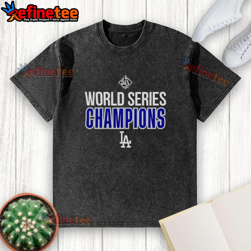 premium-los-angeles-dodgers-world-series-champions-2025-washed-t-shirt Alt Text: Premium Los Angeles Dodgers World Series Champions 2025 washed t-shirt in blue, showcasing team pride and victory.