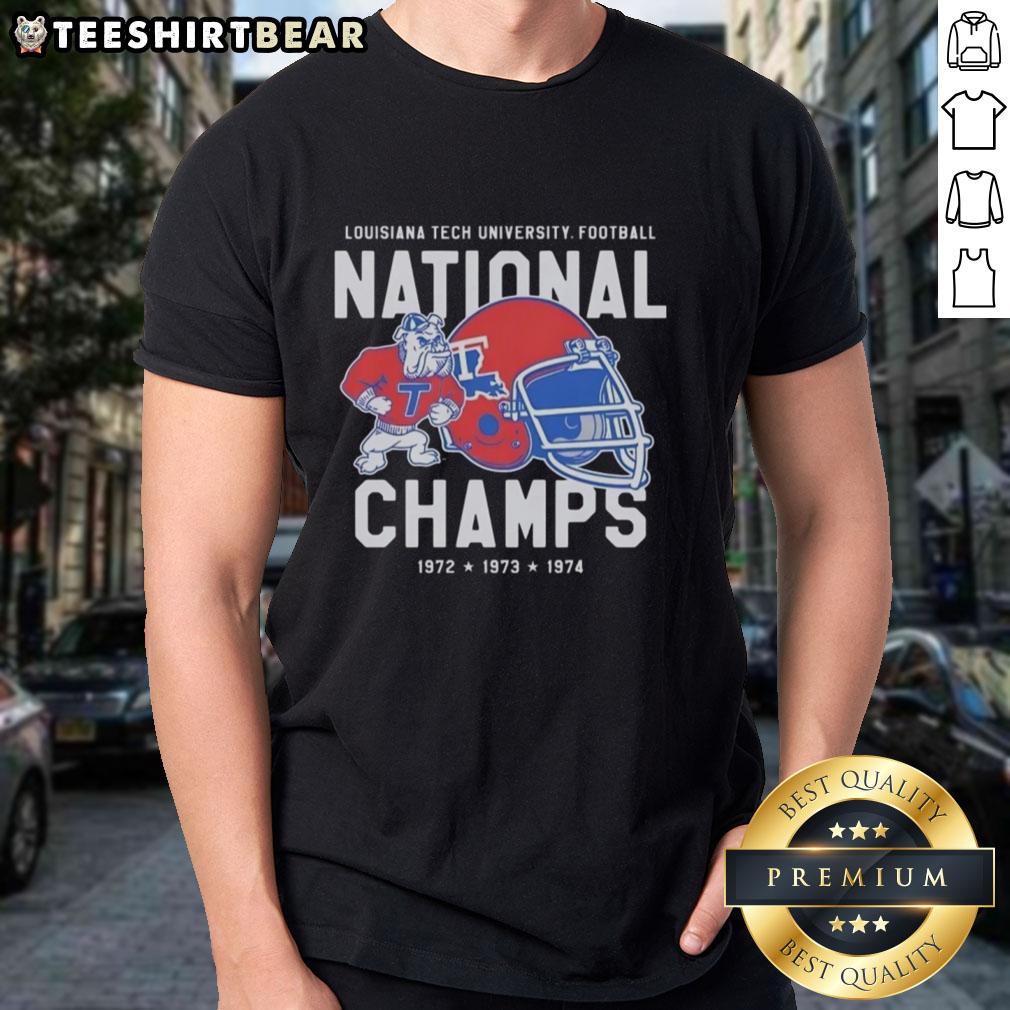 Premium Louisiana Tech Bulldogs Football National Champs 1974 Vintage T Shirt Premium vintage Louisiana Tech Bulldogs Football National Champs 1974 T-shirt showcasing team pride and retro style.